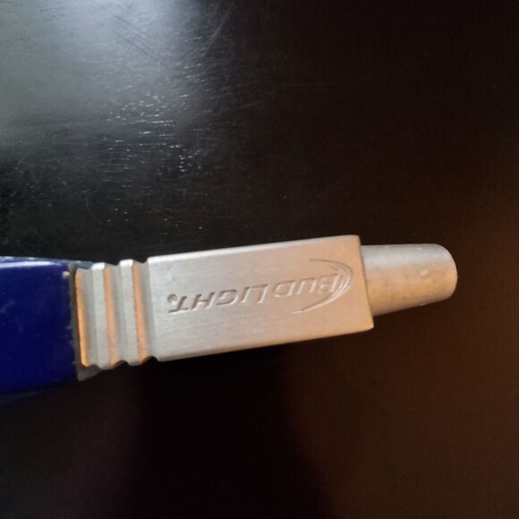 Bud Light Draft Beer Tap Handle Blue White & Aluminum Man Cave BAR Pub 12” - Picture 8 of 12